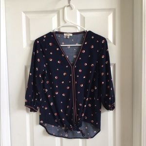 Max Studio Front Tie Blouse